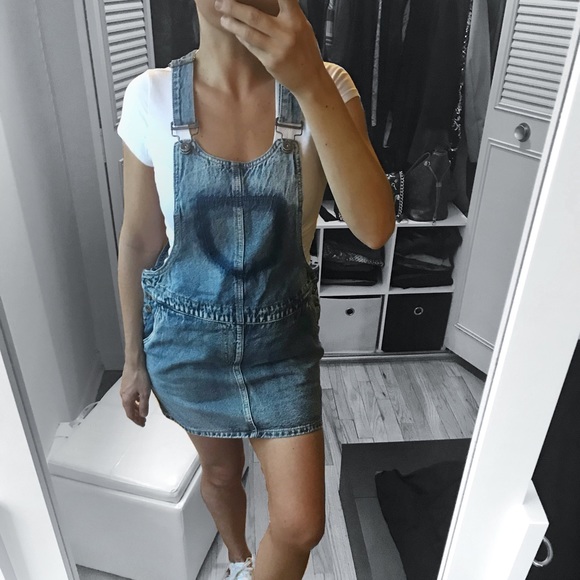 LAST 2✨Denim Overall Dress in Midwash Blue - Picture 2 of 6